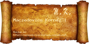 Maczedovics Kornél névjegykártya