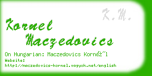 kornel maczedovics business card